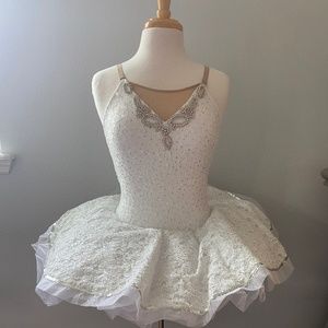 White Pancake Tutu Dance Costume